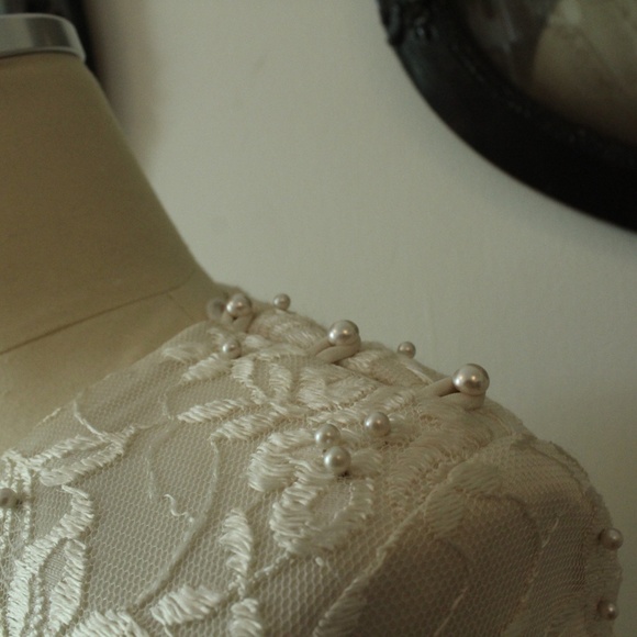 1980's Susan Roselli for Vijack Jersey Knit and Beaded Lace Dress - Picture 5 of 7